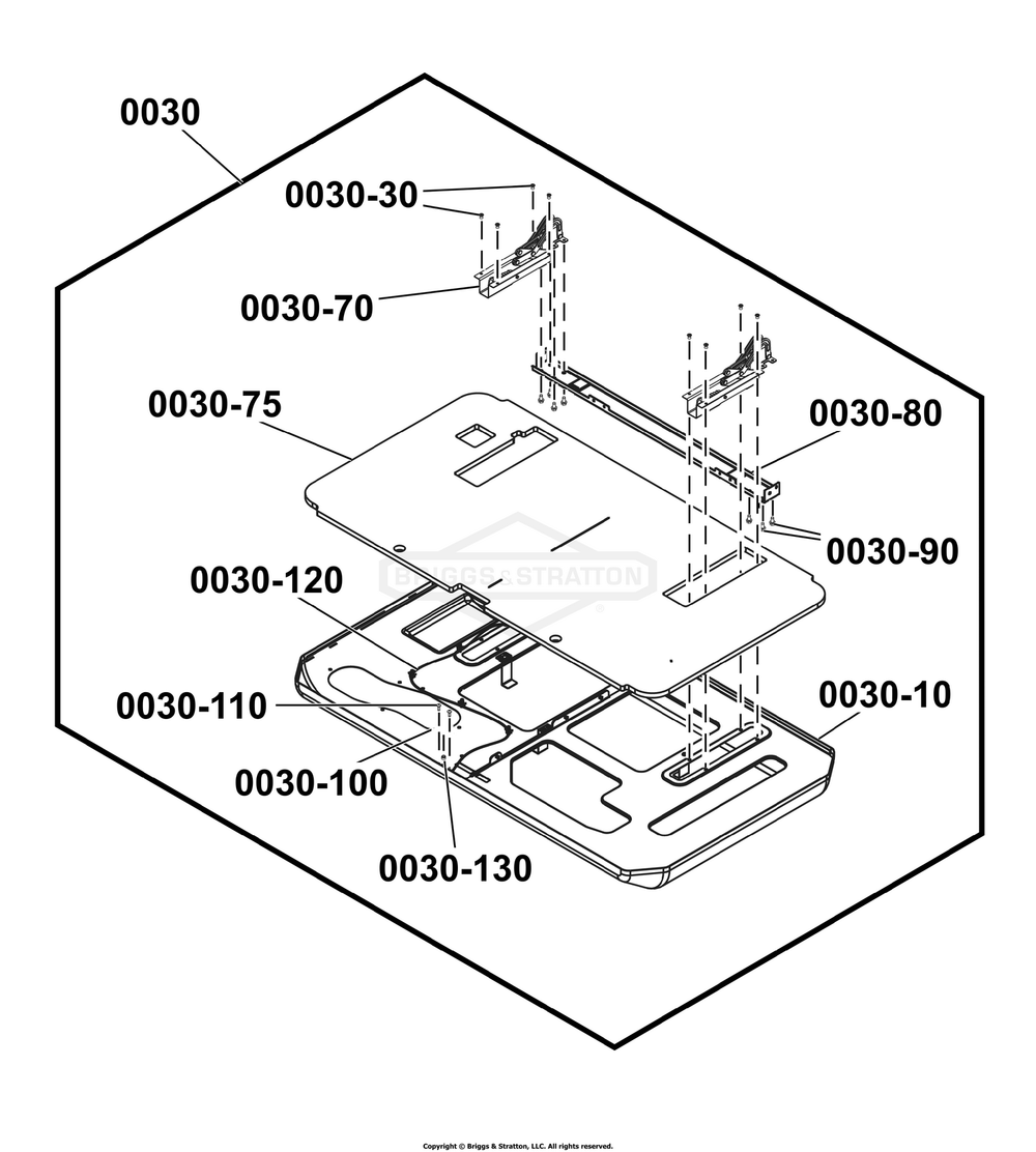 6860-00 - Roof Assembly / Roof Assembly Diagram and Parts List for 040678-01  Briggs and Stratton Generator